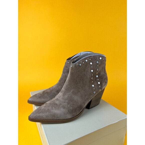 Marc Fisher LTD Deni Booties Ankle Boots Womens 10 M Brown Suede Studded NWB - Picture 5 of 12